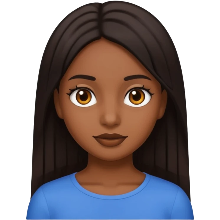 generate a strait and brown haired girl turning into a black and strait haired girl emoji emoji