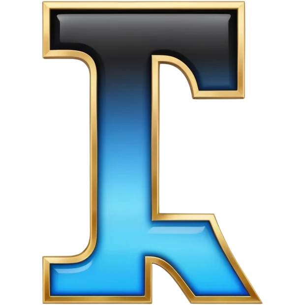 Bold Black-Blue-White-Gold Font Letter “i” emoji