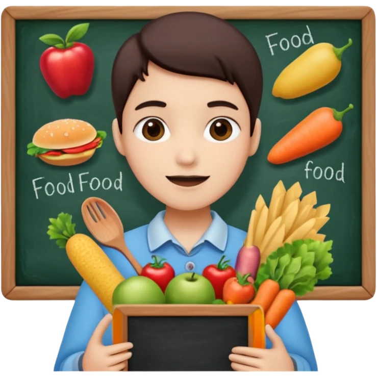 anamnesi alimentare con lavagnetta  emoji