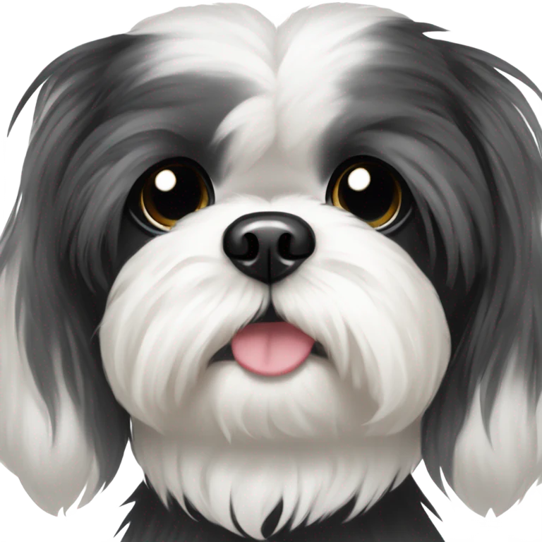 black and white shih tzu emoji