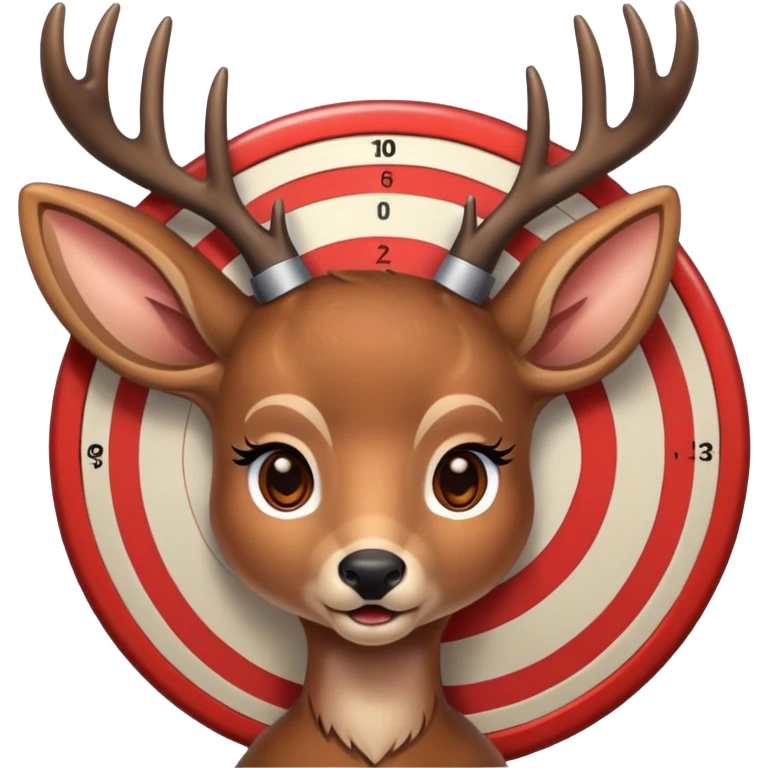 Female Deer holding a target emoji