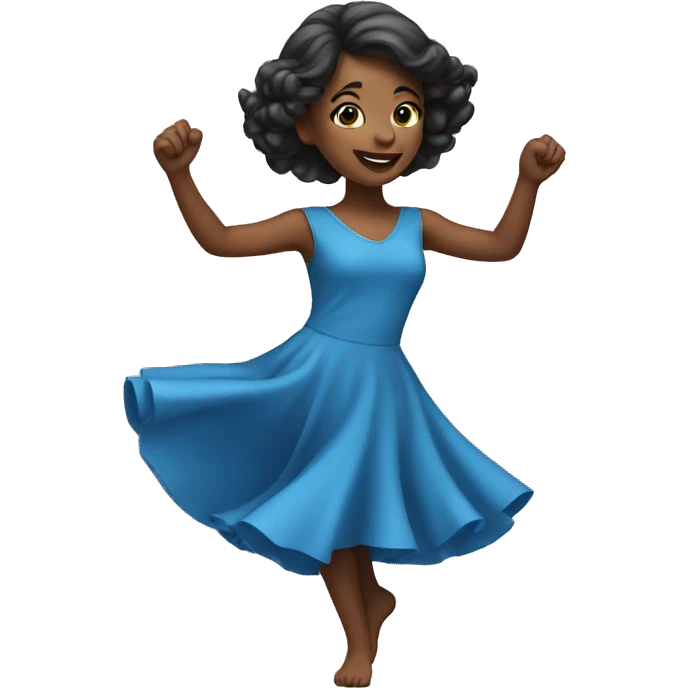 Dancing girl in a blue dress emoji