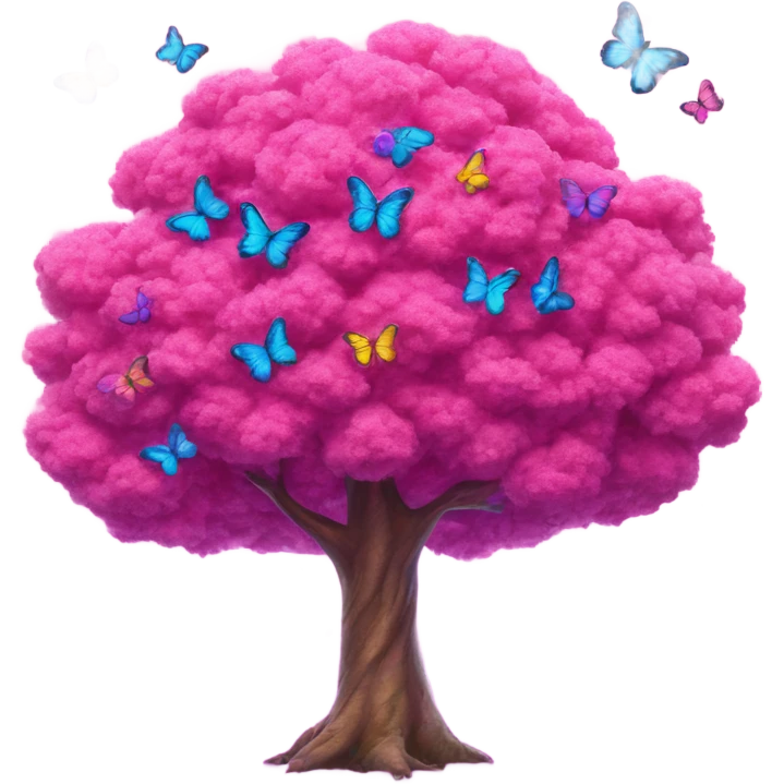Pink Lisa frank tree covered with butterflies  emoji