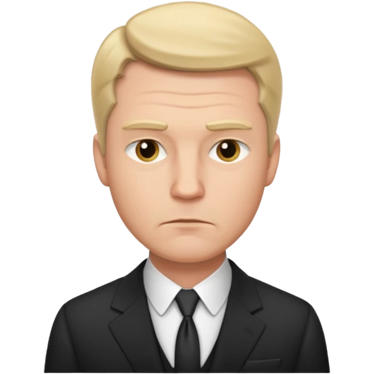 white man in formal suit in thought, in thought, raised eyebrow emoji