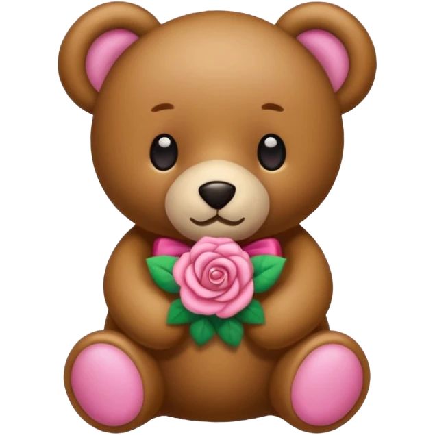nounours brun avec un noeud rose emoji