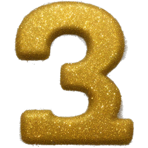 1 numeral in glitter emoji
