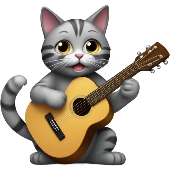 cat playing guitar  emoji