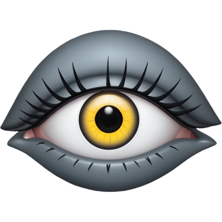 Minimal emoji, gothic futuristic eye, cold grey sclera, the pupil is fully replaced by a solid black number 8, occult cyber aesthetic, sharp clean lines, flat emoji design, centered, transparent background emoji