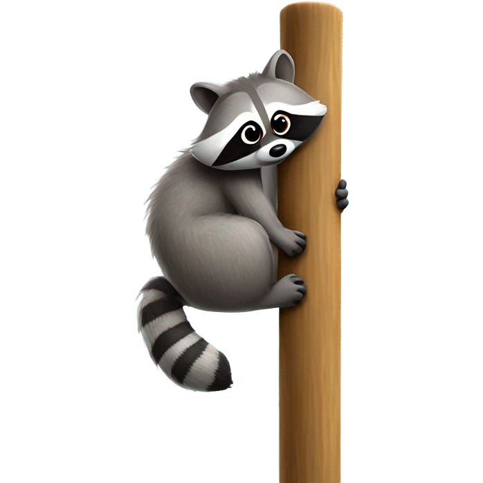 Raccoon sitting on plastic pole  emoji