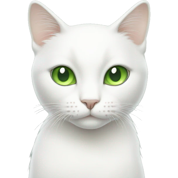 white cat with greenish eyes emoji