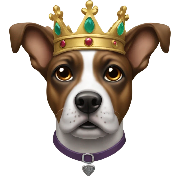 a 5 headed dark gret dog with crowns emoji