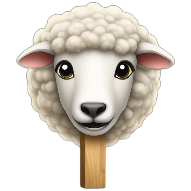 a sheep bound to a stake emoji