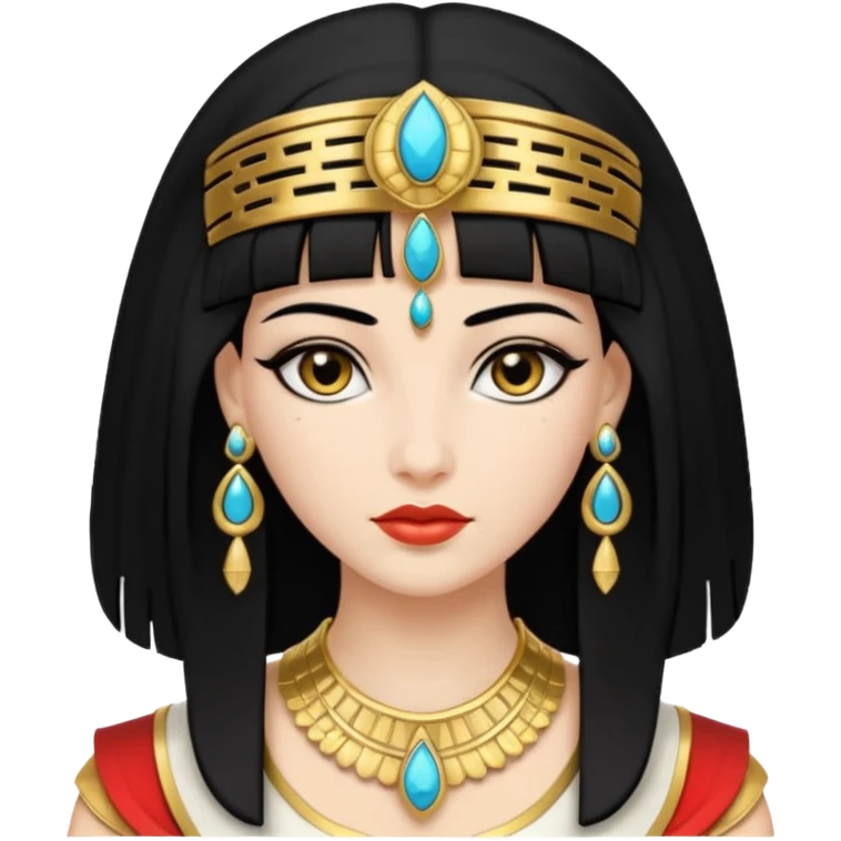 Cleópatra branca cabelos preto emoji