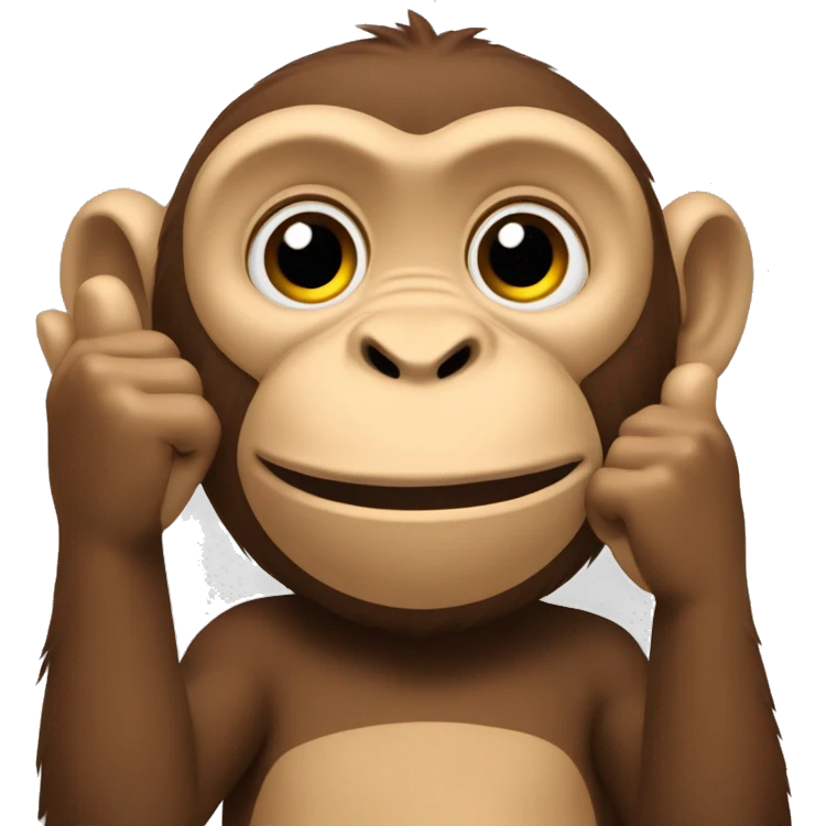 A monkey like the three monkeys. But the hands are on the sides and point upwards. You see the the inner side of the hands emoji