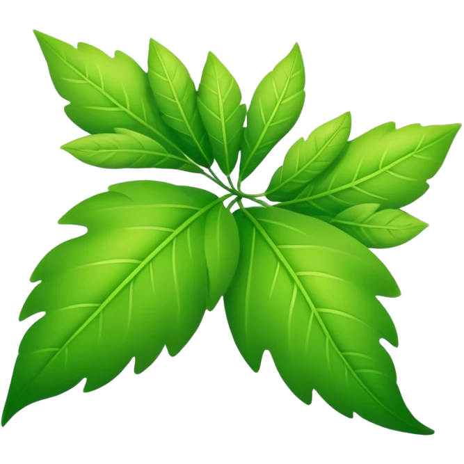 bright green summer leaves gently falling in a warm breeze emoji