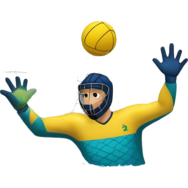 water polo goalkeeper stopping a shoot emoji