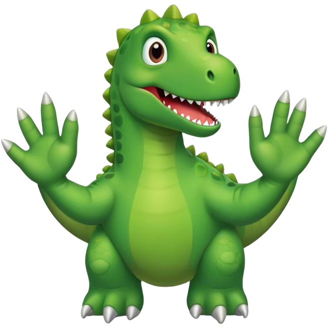 heart-shaped hands of a dinosaur emoji