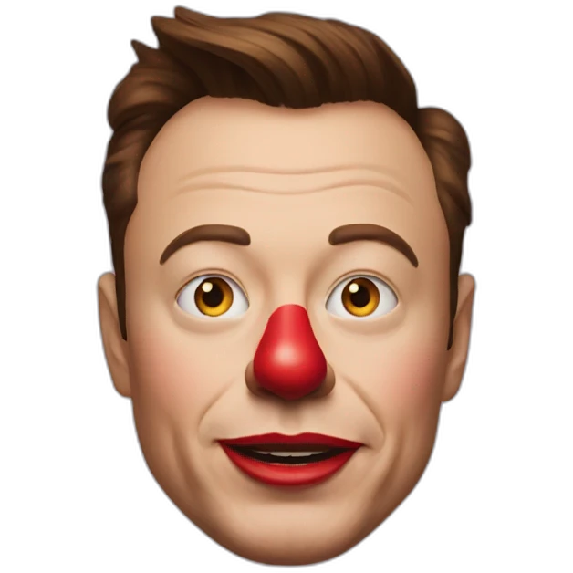 Elon Musk clown makeup emoji