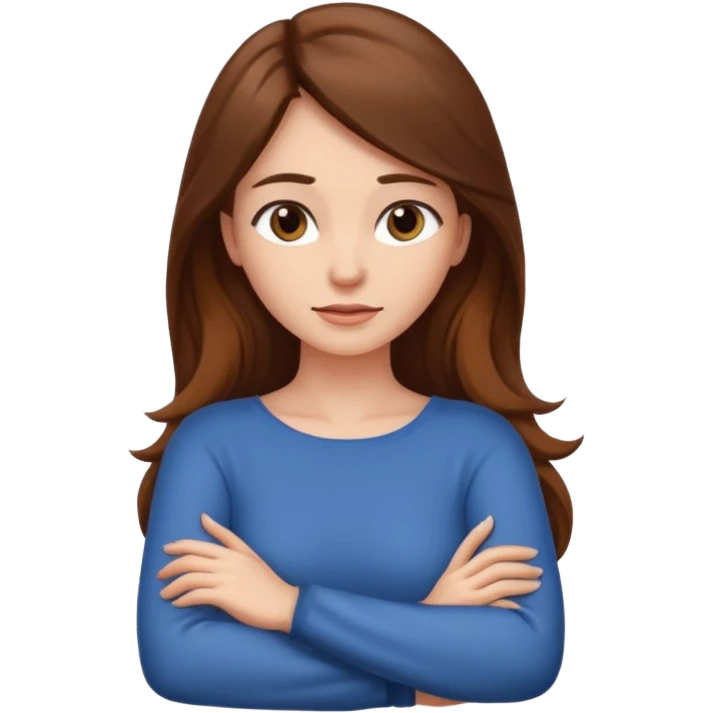 A woman’s Arms crossing over her neck emoji