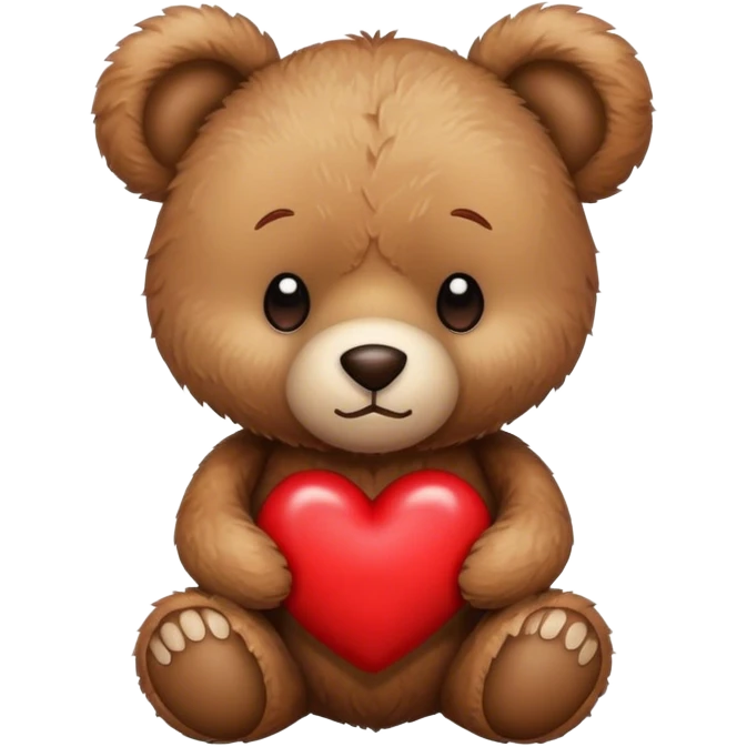 sad teddy bear holding heart emoji