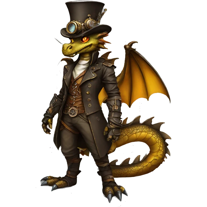 Steampunk Dragon full body emoji