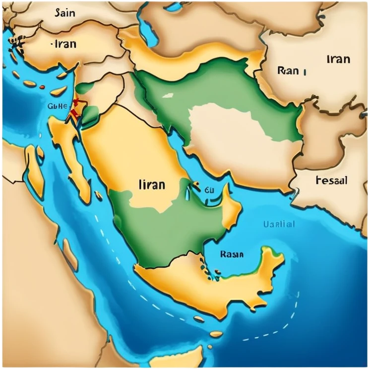 Map of the Persian Gulf of Iran emoji