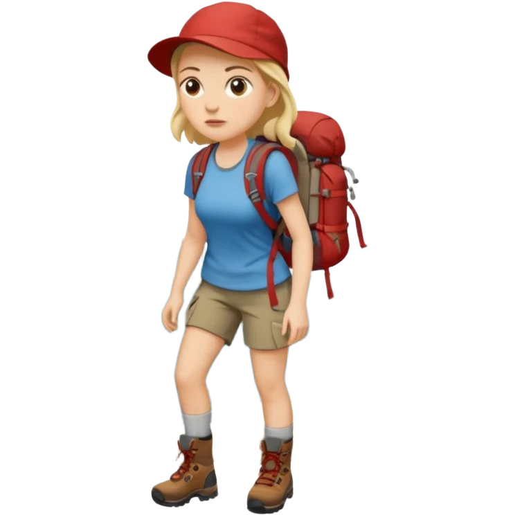 a woman hiking  emoji