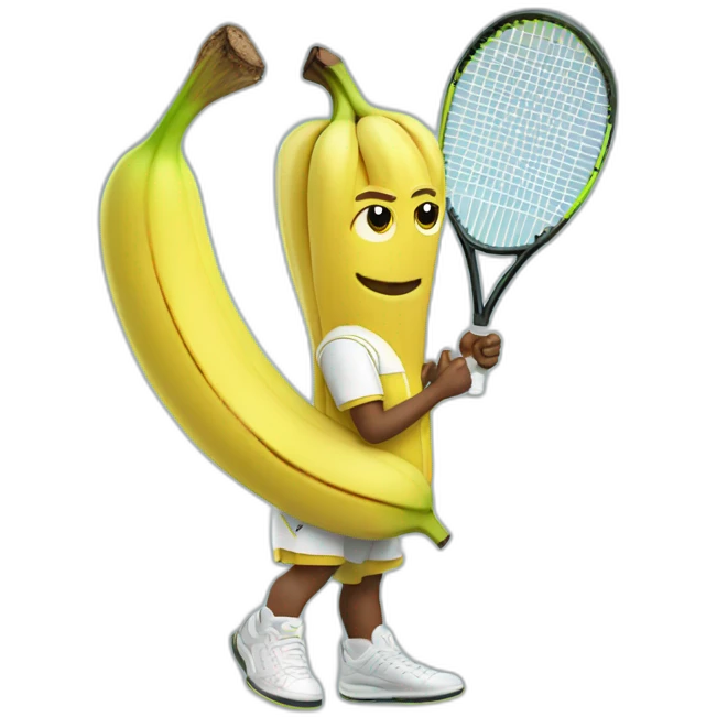 Humanlike Banana in a tennis uniform emoji