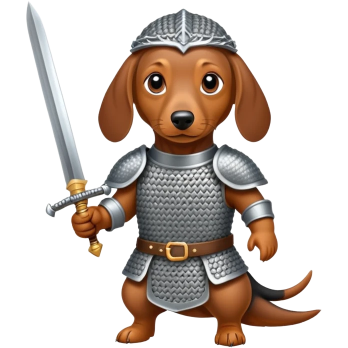 A dachshund with a sword  emoji