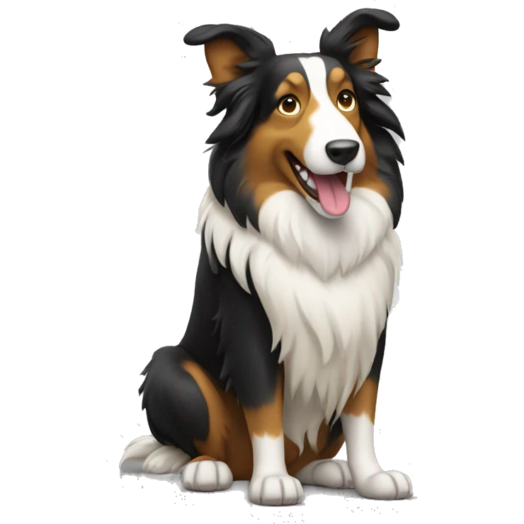 Collie doing the horns down emoji