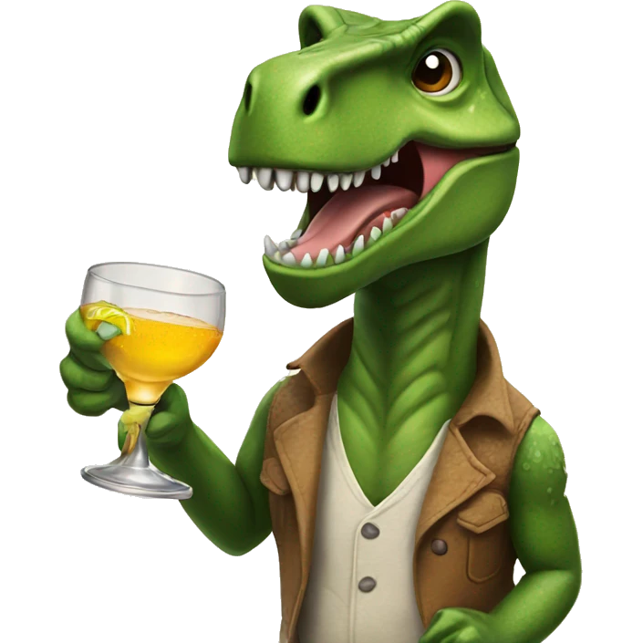 Trex with tequila  emoji
