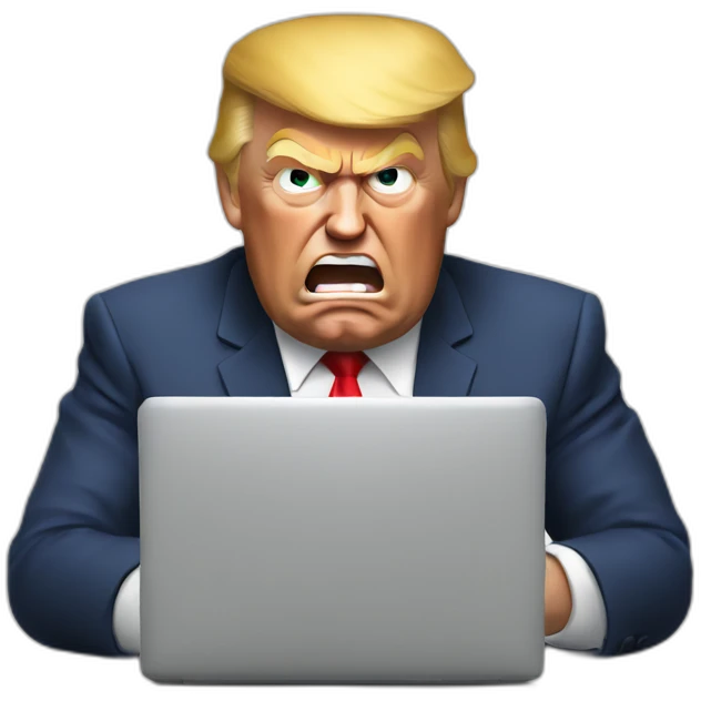 trump angry on laptop emoji
