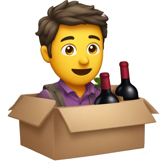 Persona tomando vino en caja emoji