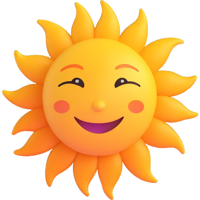 a smiling sun emoji