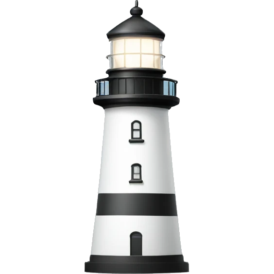 A white Lighthouse with light beaming out emoji