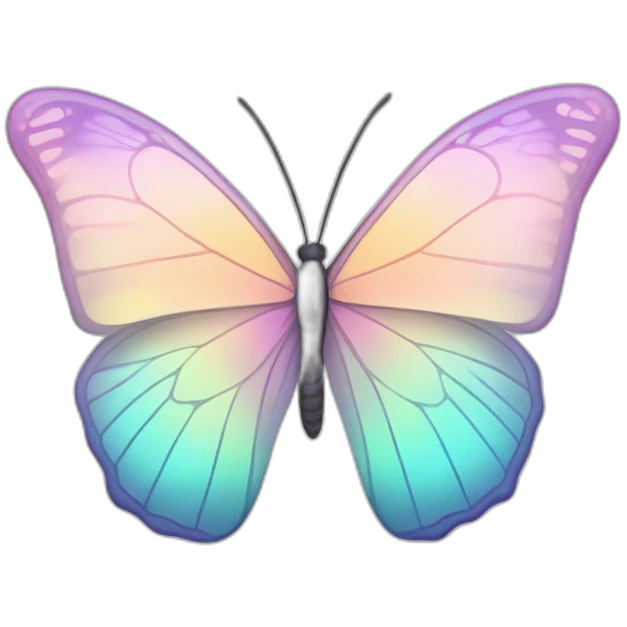 Pastel Gradient Hue Iridescent Butterfly emoji