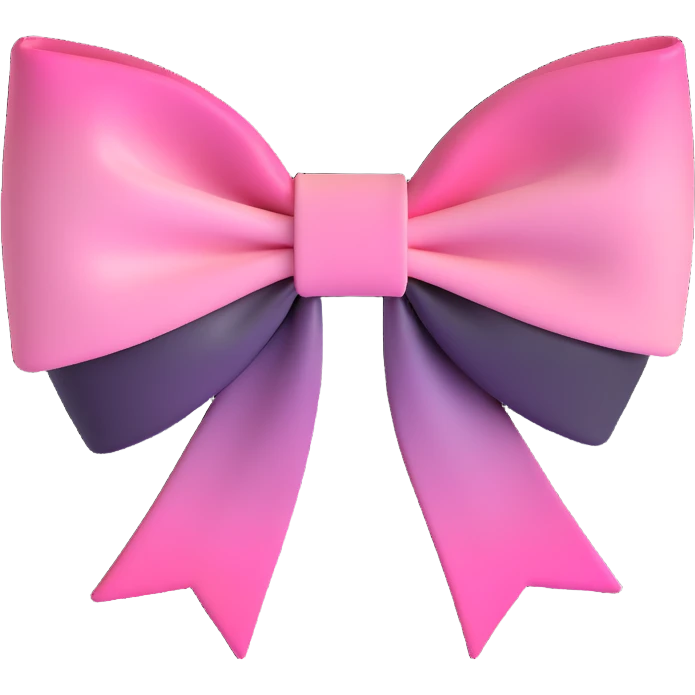 pink bow with gothic effect, pastel pink to black gradient,, remove background emoji
