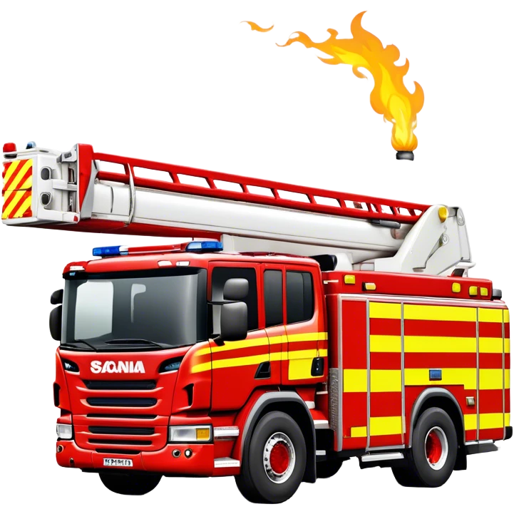 Fire Truck - Scania P320 Fire Truck (Model Year: 2015) (Iconic Colour: Red with white and yellow stripes) emoji
