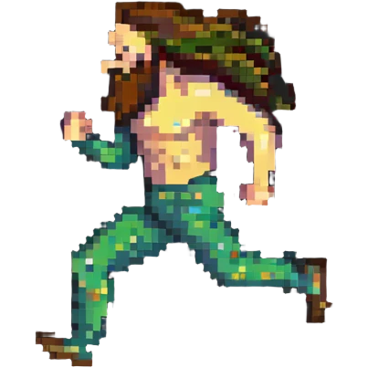 running man with long beard emoji