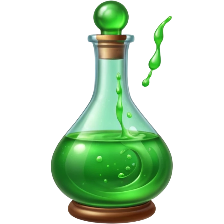 Glass potion bottle with green liquid emoji