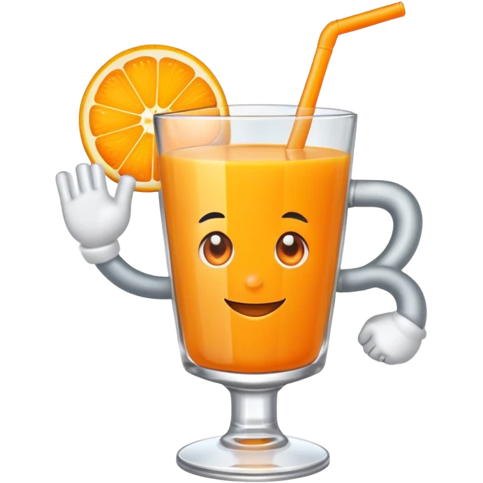Orange juice with arms emoji