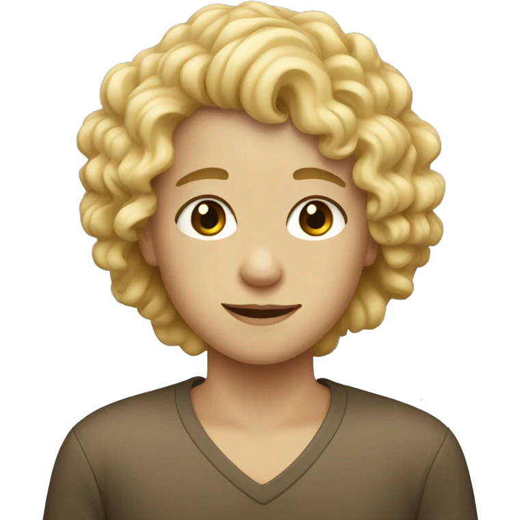 blonde girl and boy with curly hair  emoji
