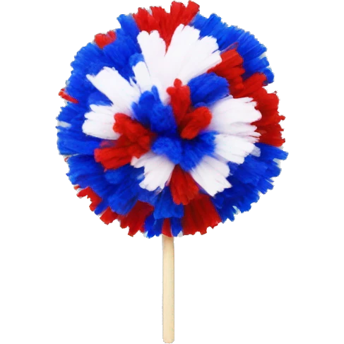 red white and blue cheer pom poms emoji