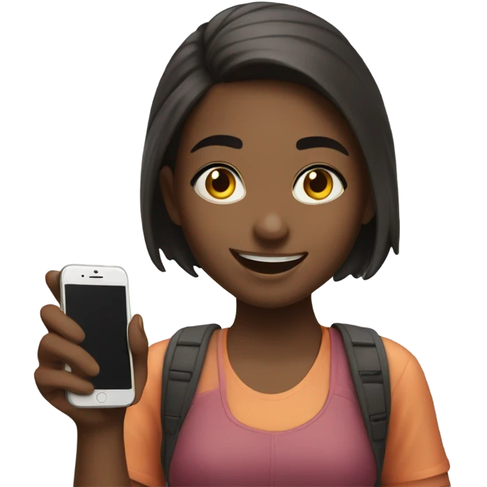 Girl taking a selfie emoji