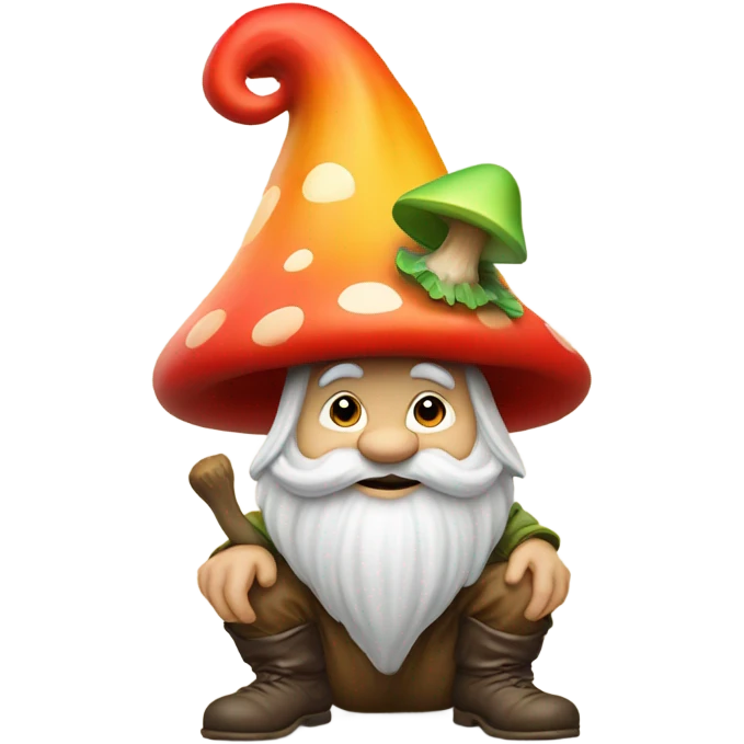 Gnome on a mushroom emoji