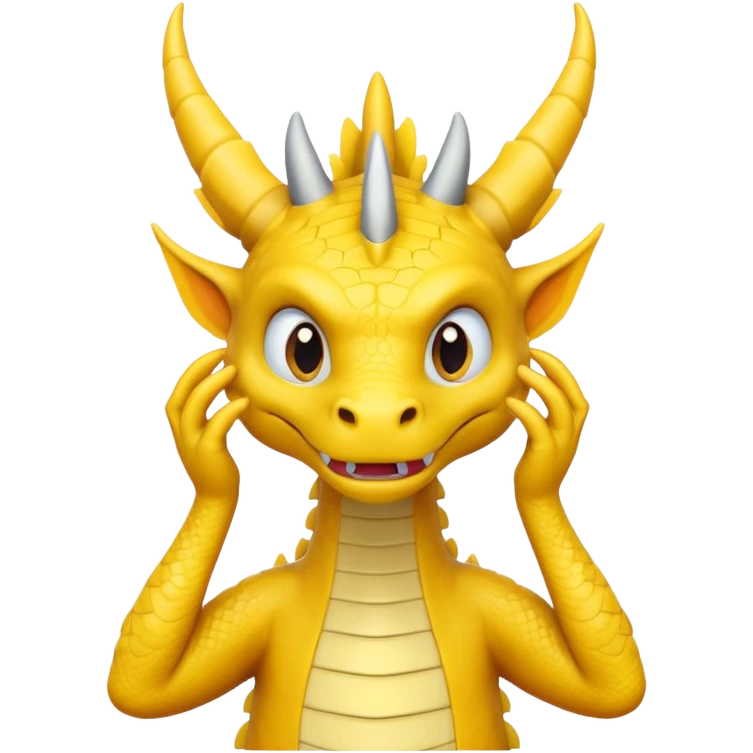 Draw a dragon that has his hands on. His head (confused?) like psyduck and a head tilted emoji