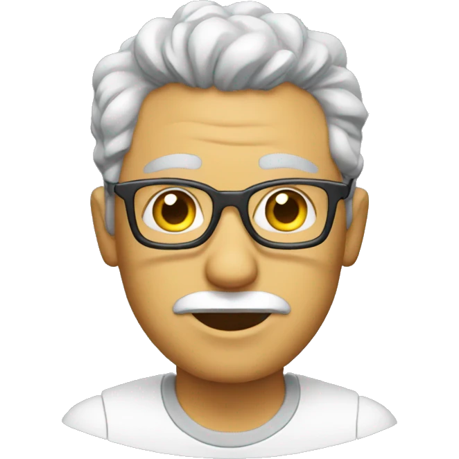 man with glasses and salt and pepper hair emoji