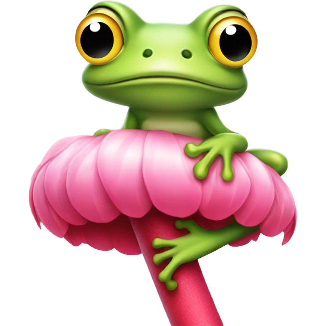 Frog on a flamingo  emoji