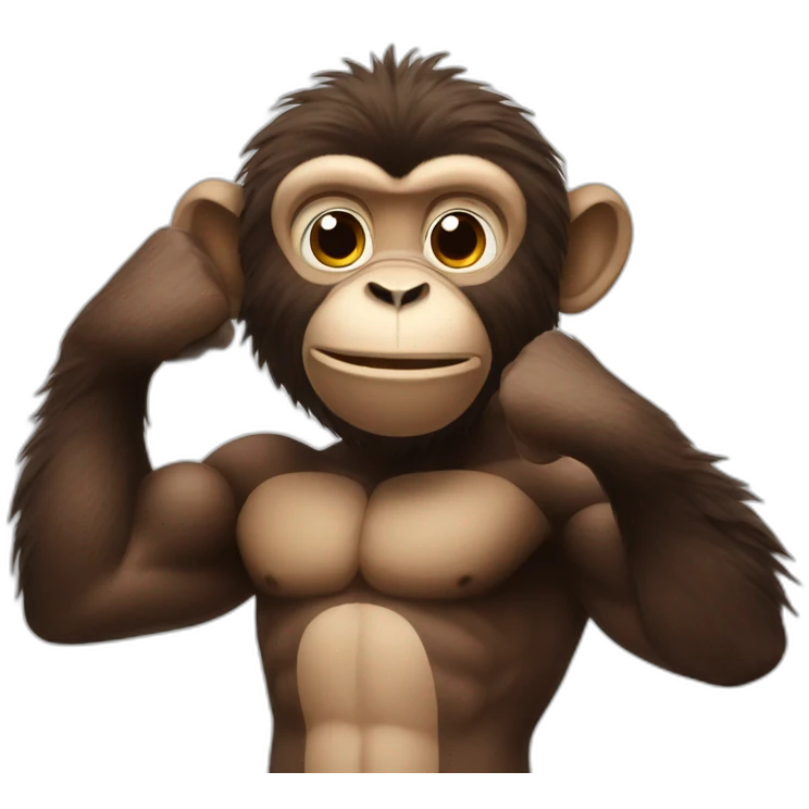 Monkey with Big biceps emoji