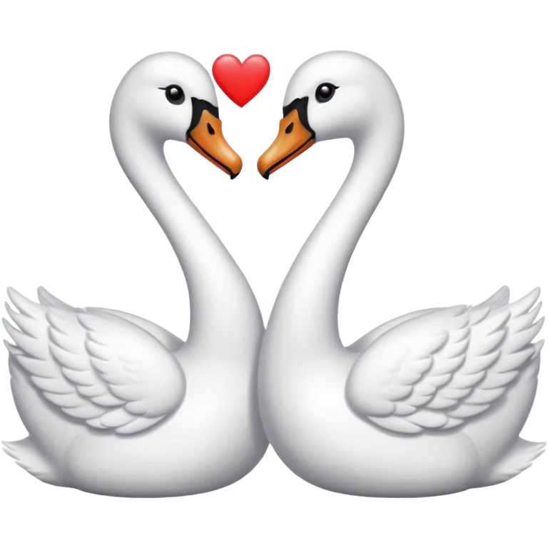 Cisnes con corazón con venda emoji